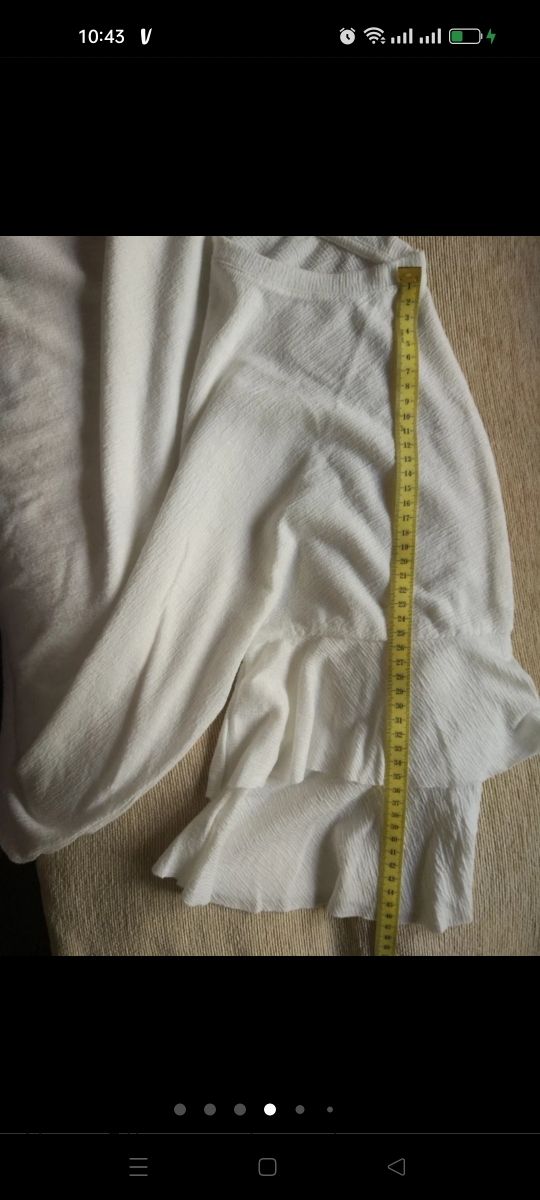 Blusa XXL blanca con volantes