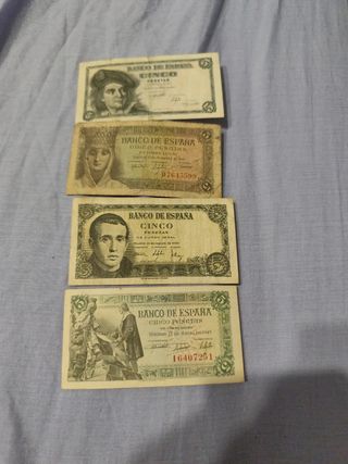 Billetes 5 Pesetas Banco de España 1943-1951