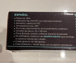 Plancha de pelo Bastilipo ST-30C Graphite Keratin