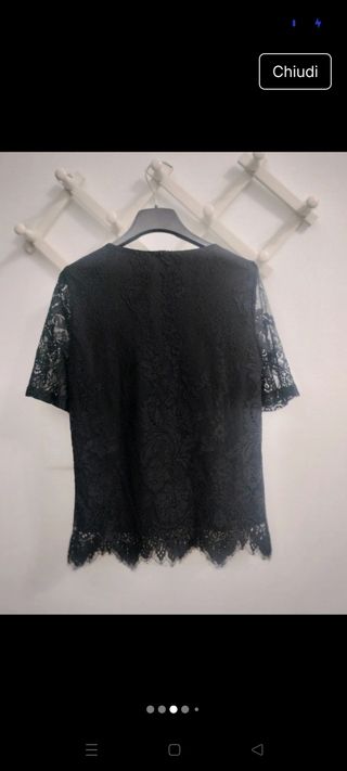 Blusa Vero Moda Nera Pizzo Taglia S