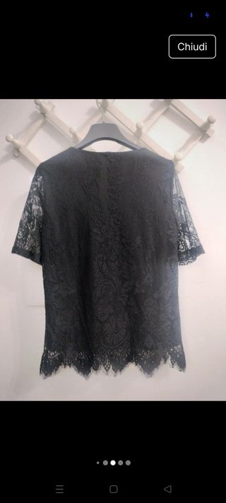 Blusa Vero Moda Nera Pizzo Taglia S