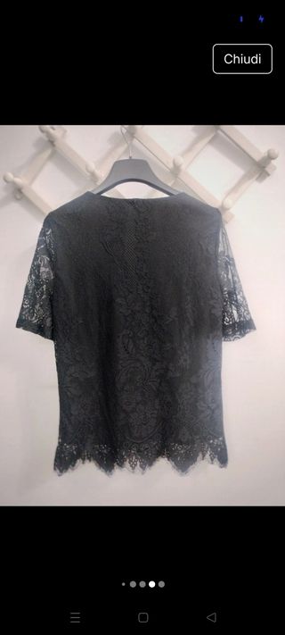 Blusa Vero Moda Nera Pizzo Taglia S