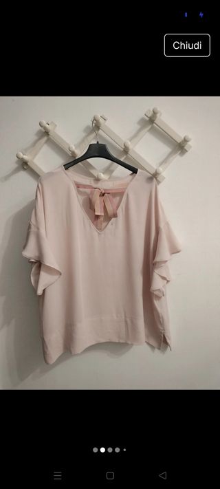Blusa Oltre rosa con fiocco