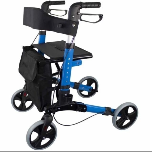 Andador Trajano Azul con Asiento y Bolsa