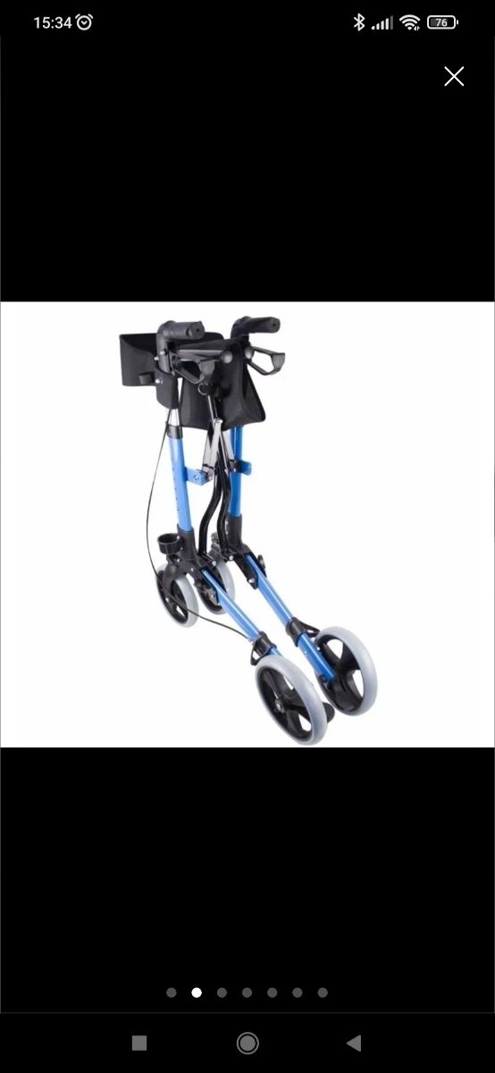 Andador Trajano Azul con Asiento y Bolsa