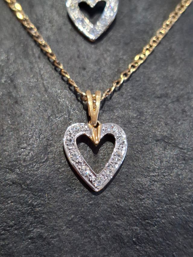 3Colgantes Corazón Plata Baño Oro 18kl 3 Tamaños