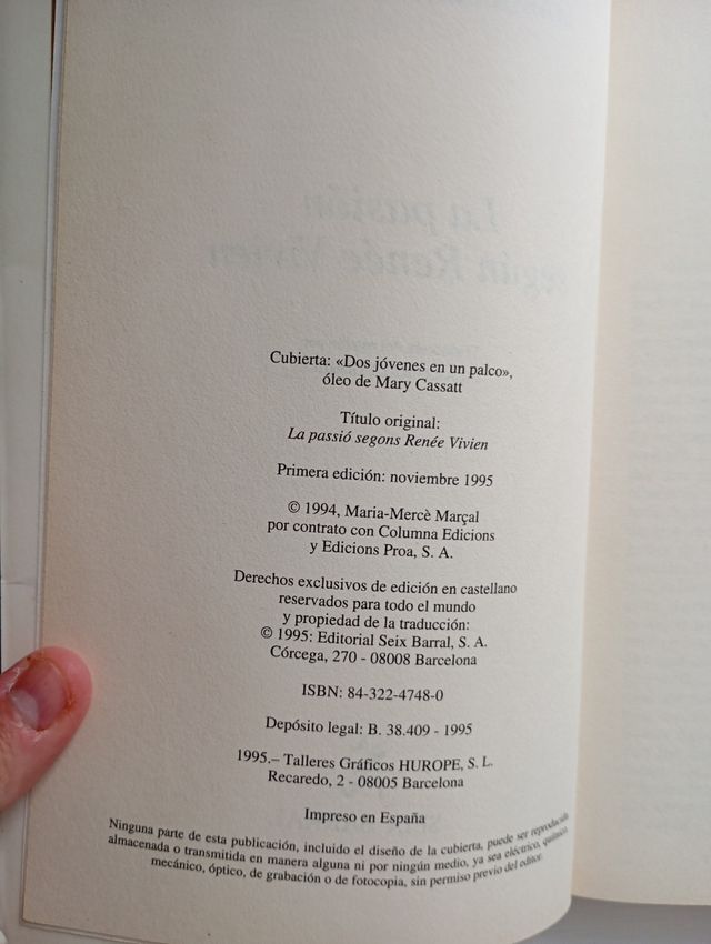 La Pasión según Renée Vivien (Spanish Edition)