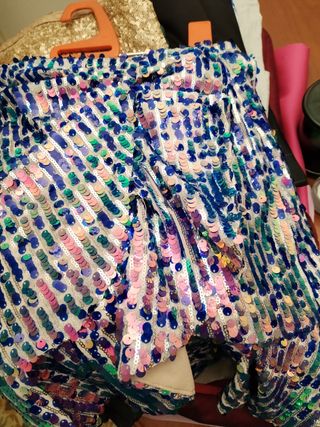 Falda mini lentejuelas multicolor