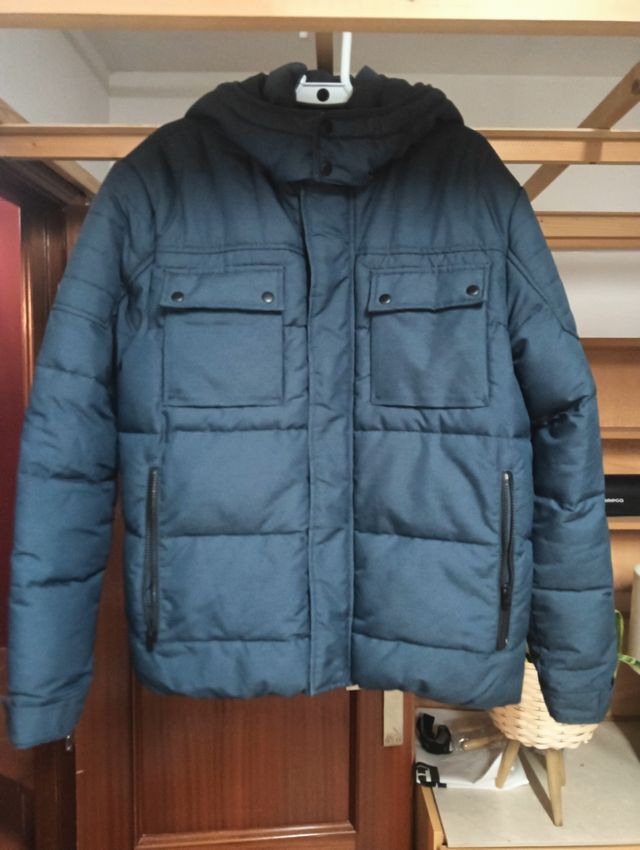 Chaquetón JACk&JONES azul oscuro con capucha