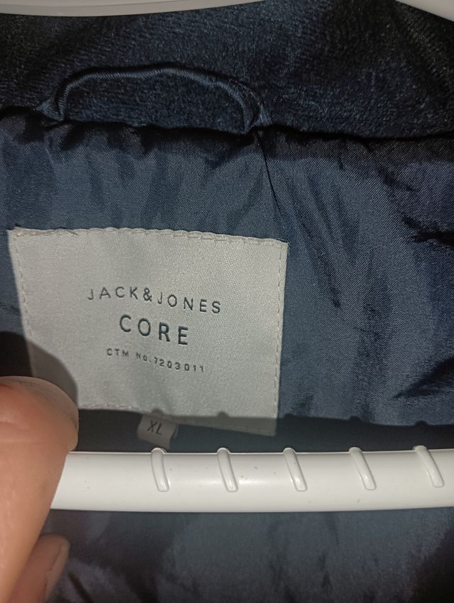 Chaquetón JACk&JONES azul oscuro con capucha