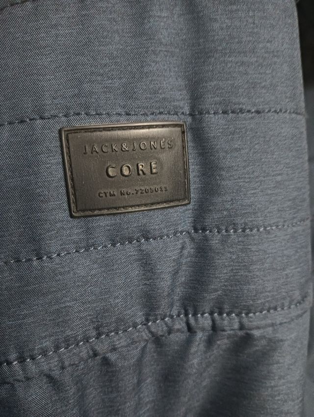 Chaquetón JACk&JONES azul oscuro con capucha