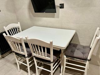 Mesa madera maciza extensible  regalo sillas y tab