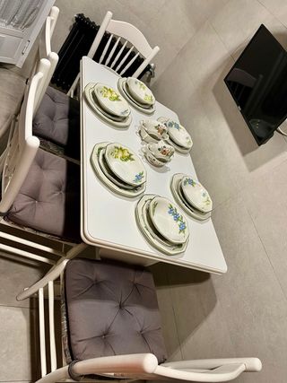 Mesa madera maciza extensible  regalo sillas y tab