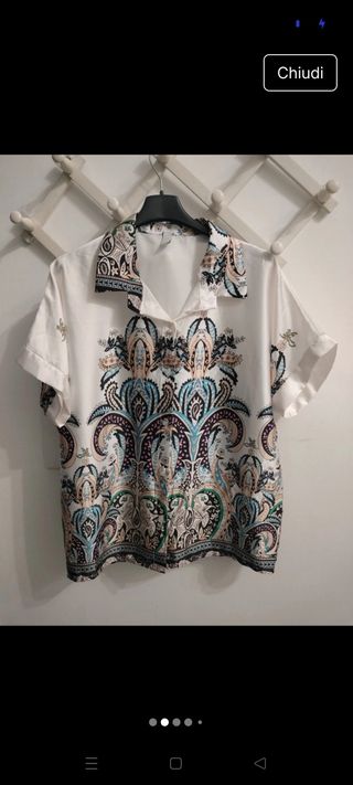 Camicia fantasia bianca e multicolor