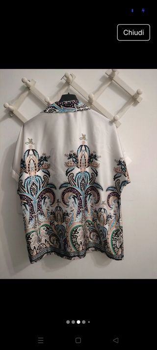 Camicia fantasia bianca e multicolor