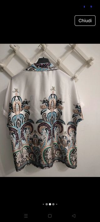 Camicia fantasia bianca e multicolor