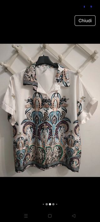 Camicia fantasia bianca e multicolor