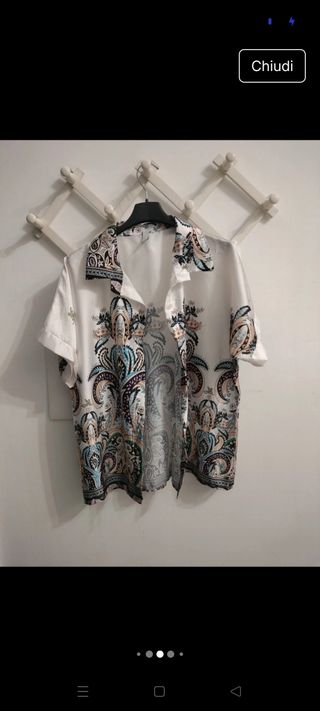Camicia fantasia bianca e multicolor