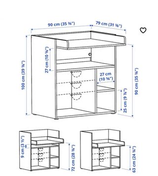 Mueble cambiador / escritorio blanco