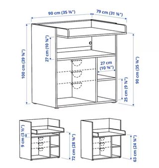 Mueble cambiador / escritorio blanco