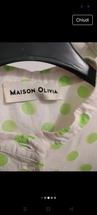Blusa Maison Olivia pois verdi