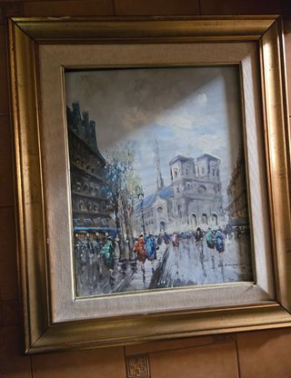 Quadro francese con cornice dorata