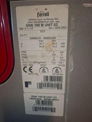 Caldera Ferroli Gasóleo en perfecto estado