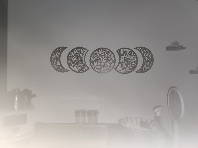 Set 5 Quadri Luna legno marrone