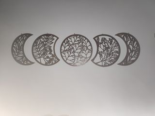 Set 5 Quadri Luna legno marrone