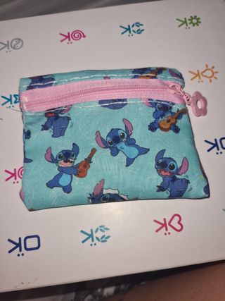 Monedero Stitch Azul y Rosa