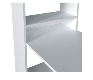 Escritorio blanco con baldas