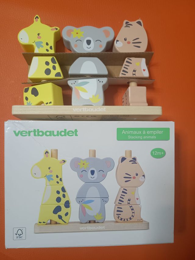 Juego de madera apilable animales