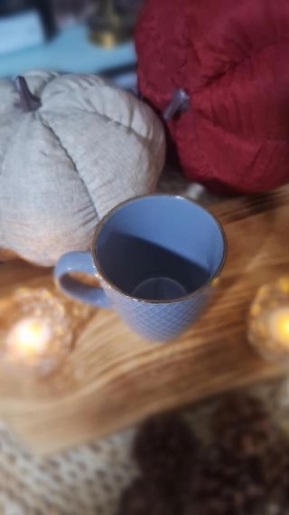 Taza gris con relieve