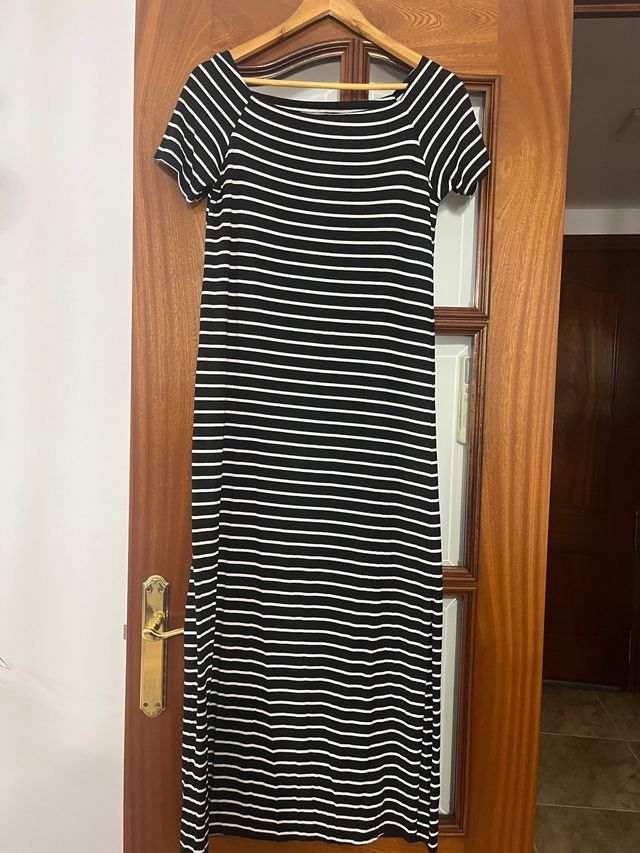 Vestido rayas hombros al aire