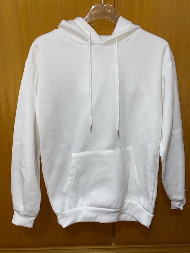 Sudadera Shein Mujer Capucha Afelpada Blanca