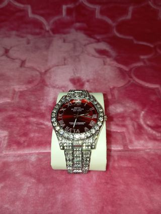 Reloj Modiya Hombre Rojo y Plateado
