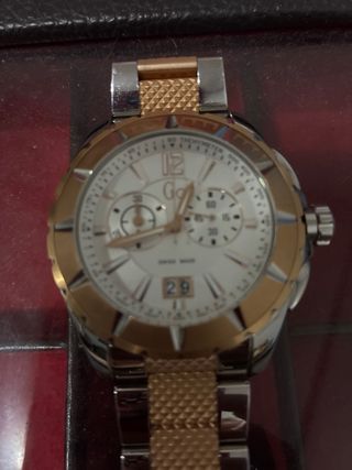 Reloj Gc Suizo Dorado y Plateado