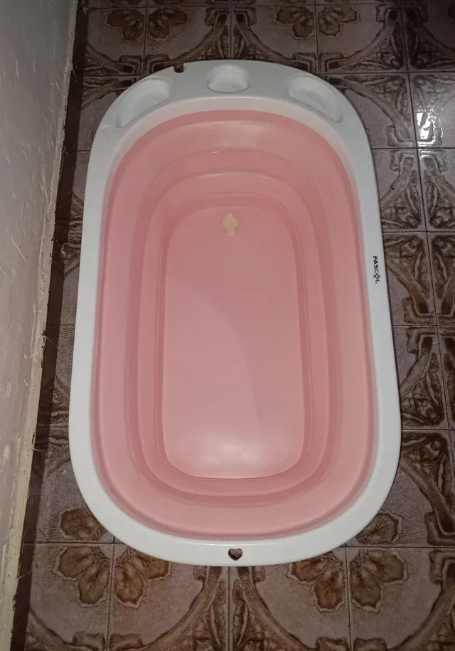 Bañera Bebé Plegable Rosada 0-36 Meses