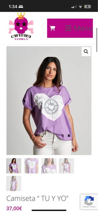 Camiseta Anabel Lee Tú y Yo Morada