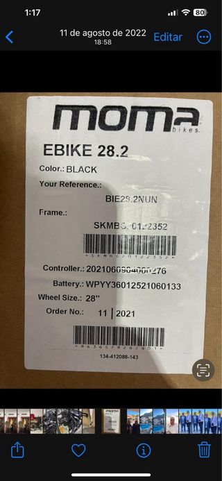 Bicicleta eléctrica moma