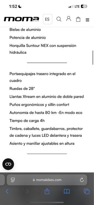 Bicicleta eléctrica moma