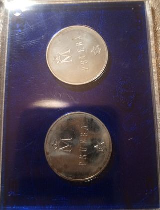 Estuche XXV Aniversario boda Reyes España  1987