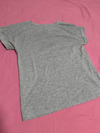 Camiseta Mickey Mouse gris estampado leopardo