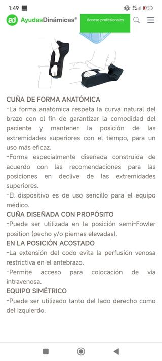 Cuña posicionadora de brazos