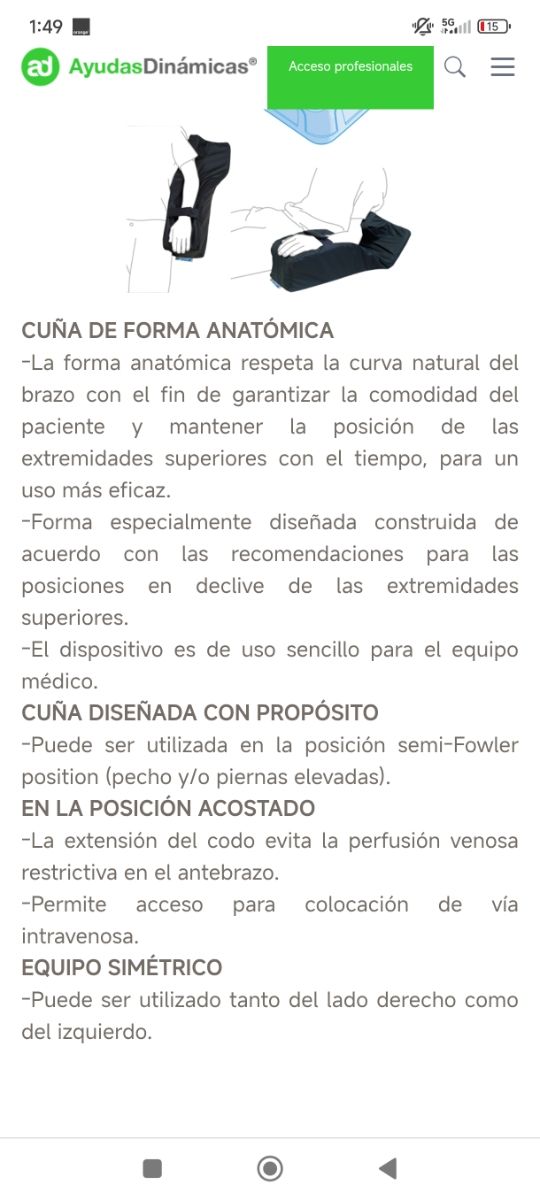 Cuña posicionadora de brazos