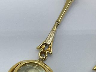 pendientes oro 18k con piedra con diamante,olivina