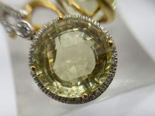 pendientes oro 18k con piedra con diamante,olivina