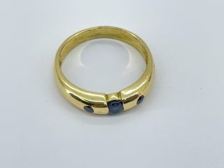 anillo oro 18k con piedra con zafiro