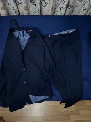 Traje de chaqueta azul para hombre