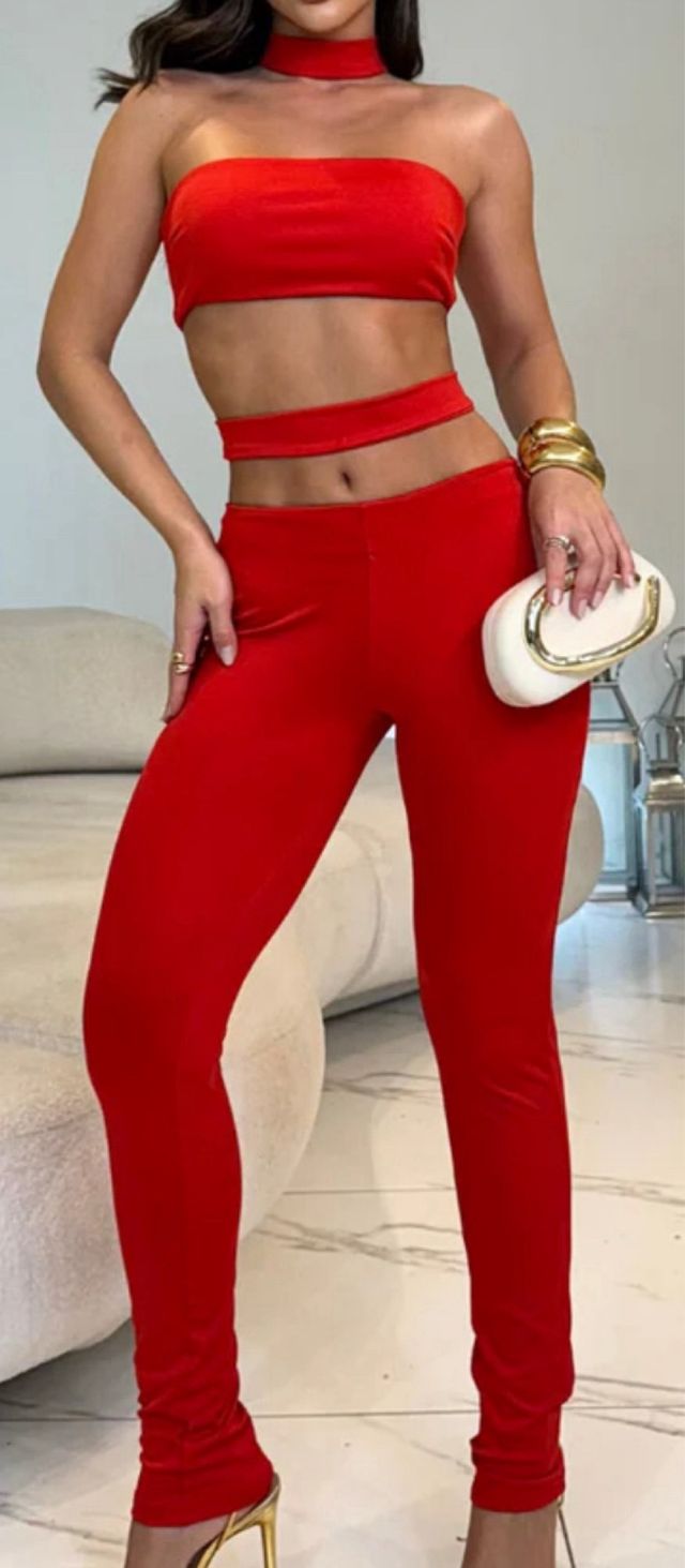 Mono elástico rojo talla única